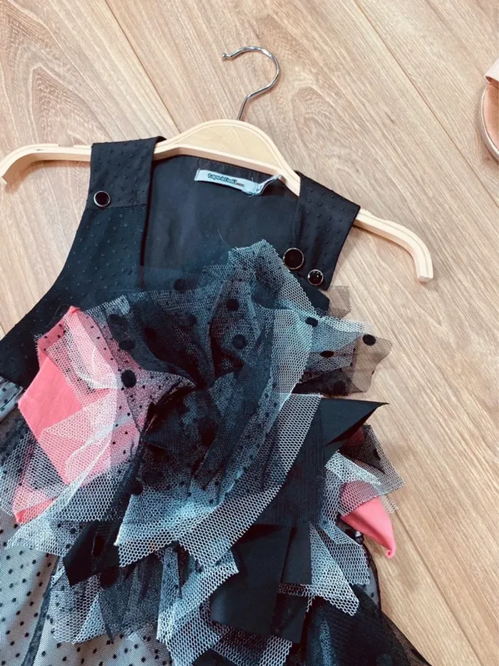 Taille 8 ans robe créateur fille TAO noire et rose * tulle froufrou * 🌺 - photo numéro 5
