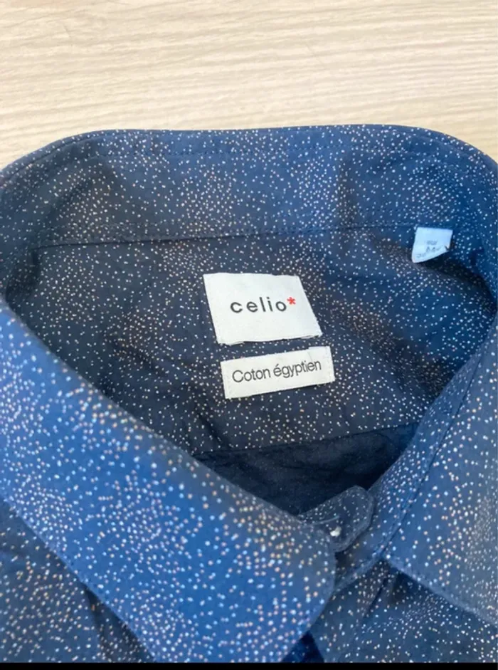 Chemise bleu à motif slim Celio taille M - photo numéro 2