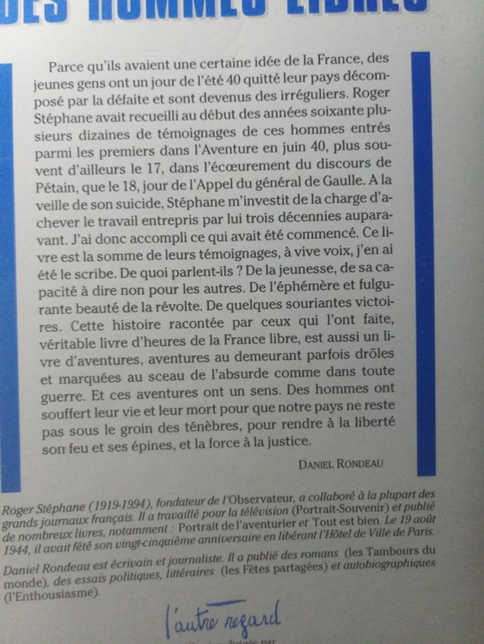 Rondeau/Stéphane - Des hommes libres - photo numéro 3