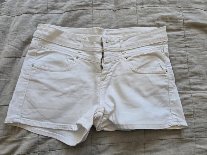 Short en jeans blanc Spot