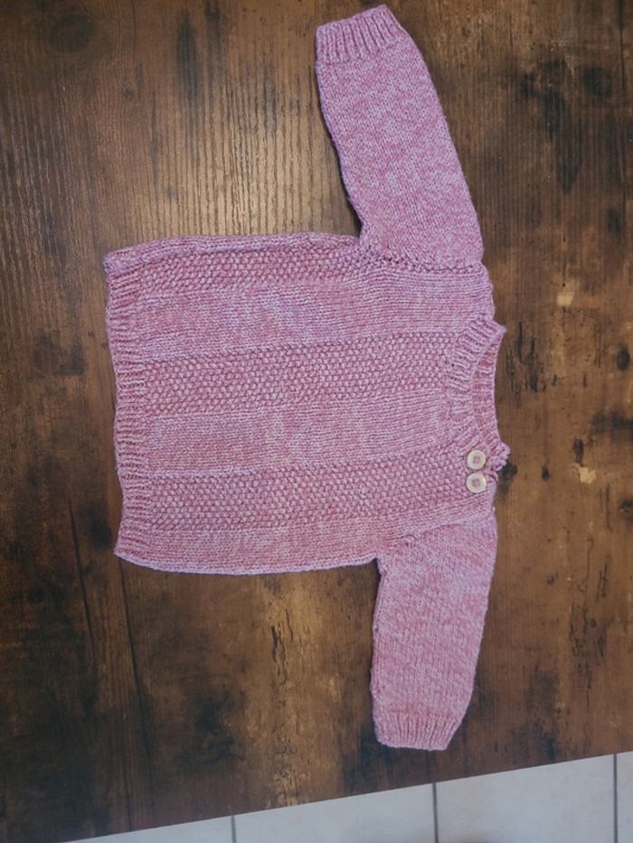 👶pull fait main 1-3 mois👶 - photo numéro 2