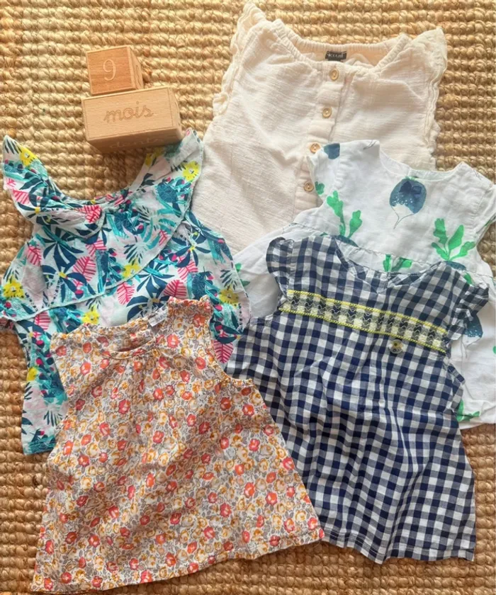 Lot blouses 9mois / 71cm