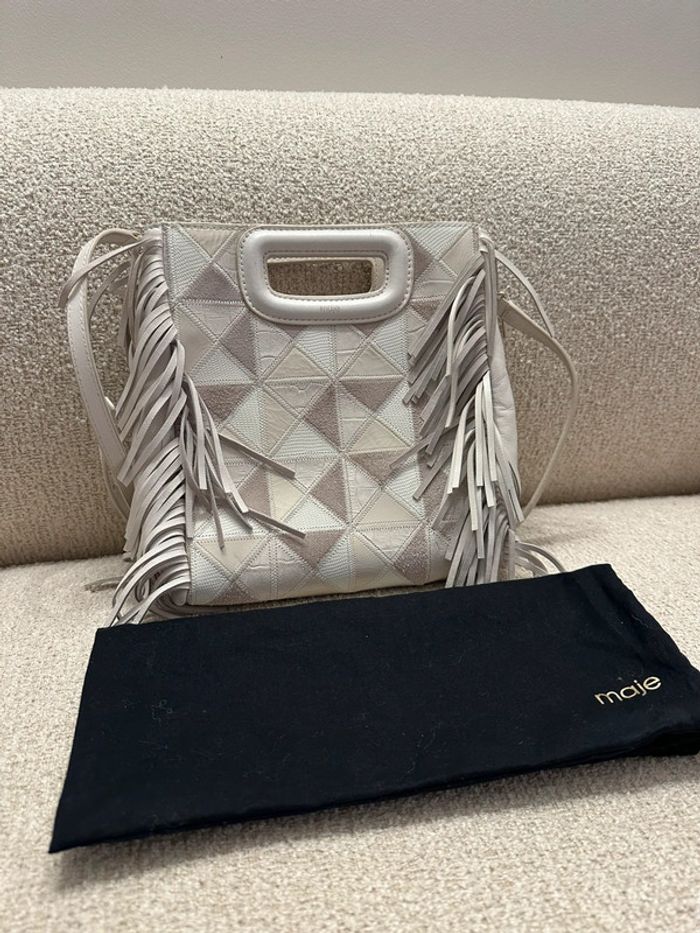 Sac M Maje à franges cuir et daim 🐚