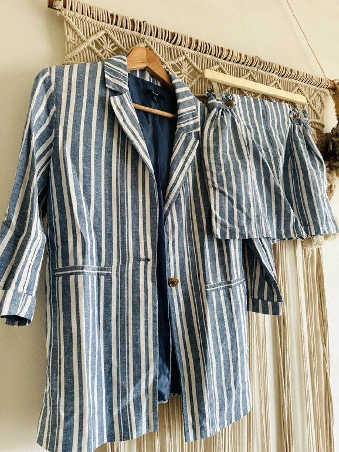 Ensemble blazer et short rayé - photo numéro 2