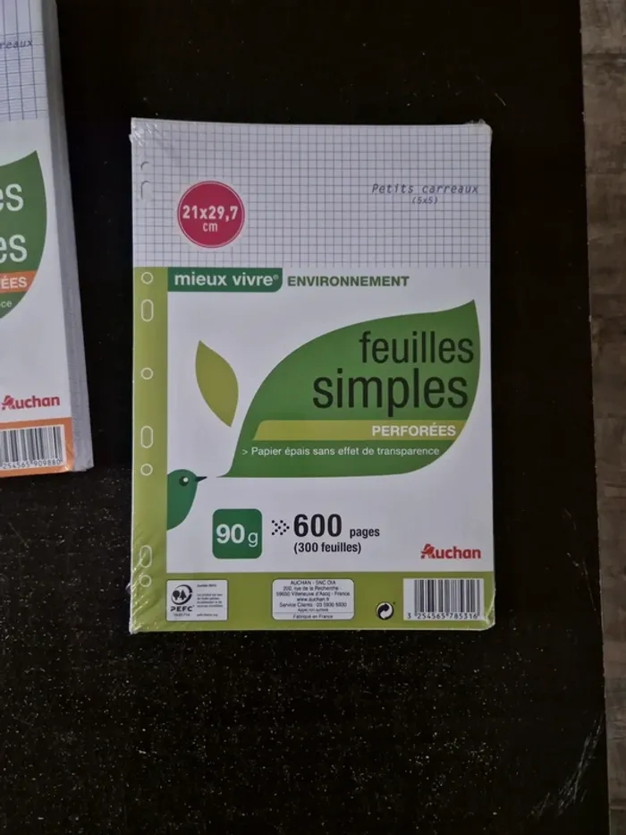 Paquet feuilles simples