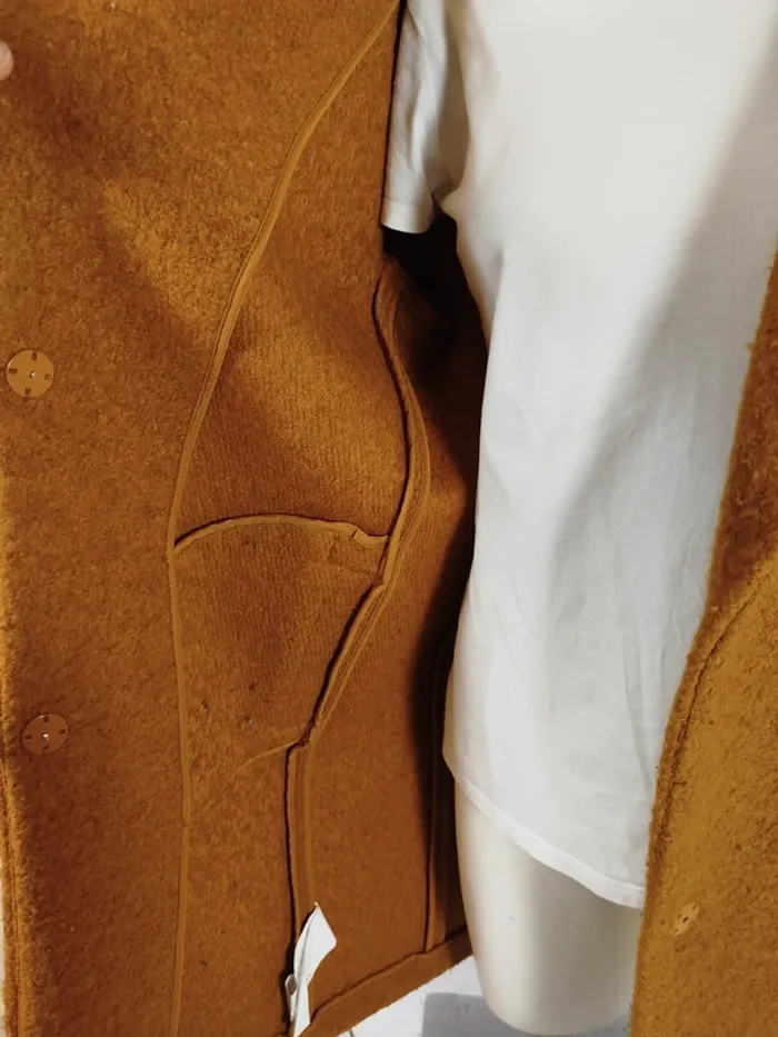 Manteau oversize moutarde - Laine mélangé Promod A264 - photo numéro 5