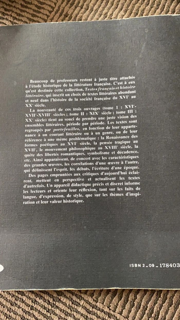 Livre textes français et histoire littéraire - photo numéro 3