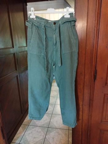 Pantalon kaki passants poches coton vintage S/36