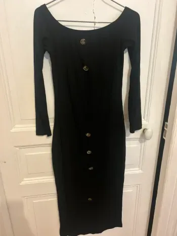 Robe côtelée noir