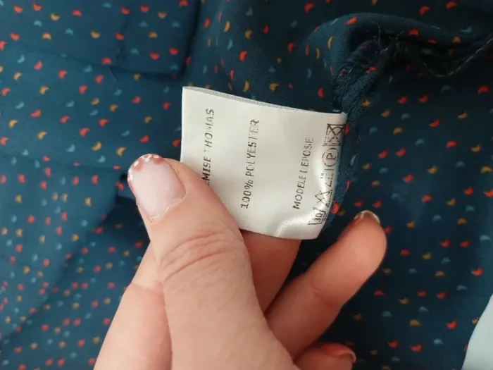 Chemise bleue marine à motifs La Petite Française 36 - photo numéro 2
