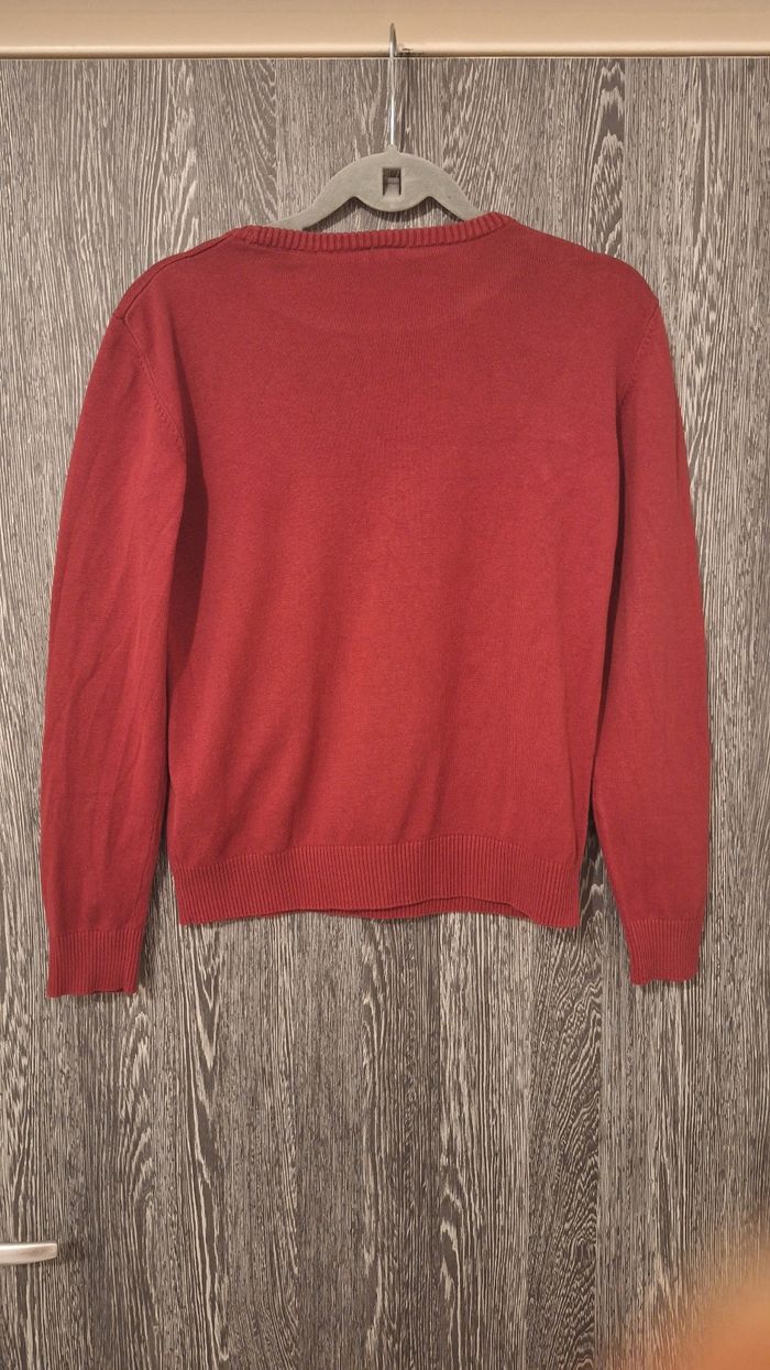 Pull à col rond leger en maille bordeaux - photo numéro 2