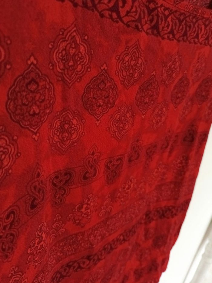 Haut rouge vintage motifs orientaux – Taille 38/40 vintage - photo numéro 2