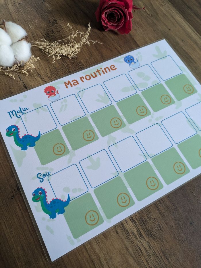 Tableau de routine bébé dinosaure - photo numéro 2