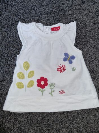 T-shirt blanc 6 mois Tissaia