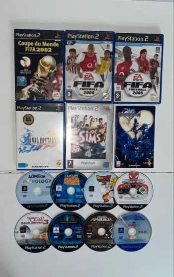 lot boites vide, notices + jeux loose Playstation 2
