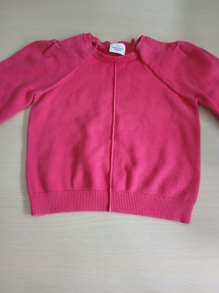 Pull fille en coton couleur fushia taille 2 ans marque tape a l oeil - photo numéro 2