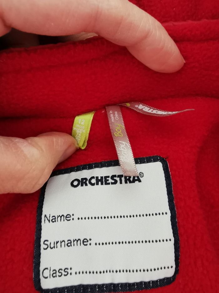 Combipilote très chaude rouge bébé garçon 12mois orchestra tbe - photo numéro 5