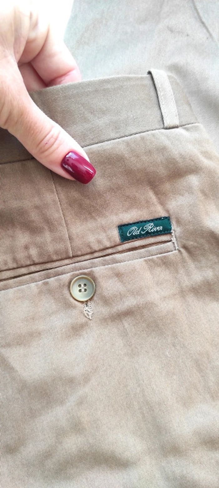Pantalon Chino Old River beige camel W26 - photo numéro 7