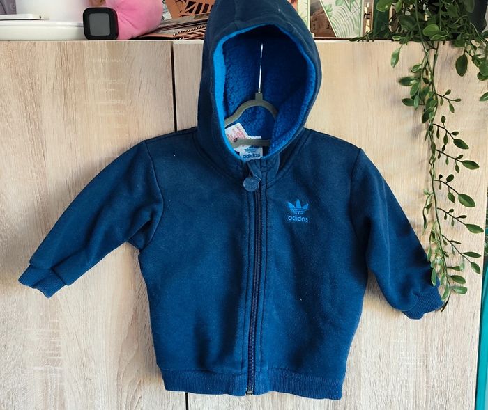 Gilet zippé fourré Adidas 74 cm (12 mois)