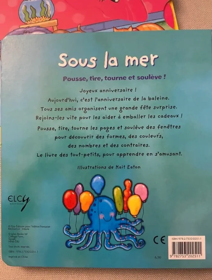 Livre pédagogique poisson animaux forme contraire nombre couleur tactile 2 ans anniversaire noel - photo numéro 4