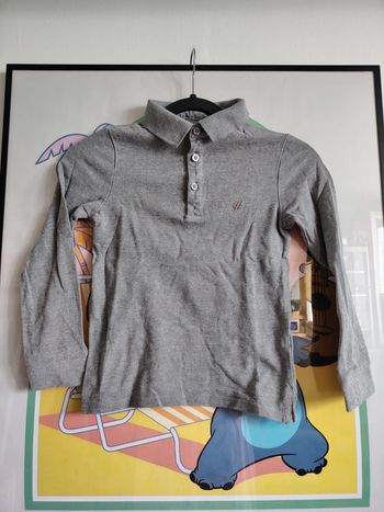 Polo gris manches longues Kiabi 8 ans