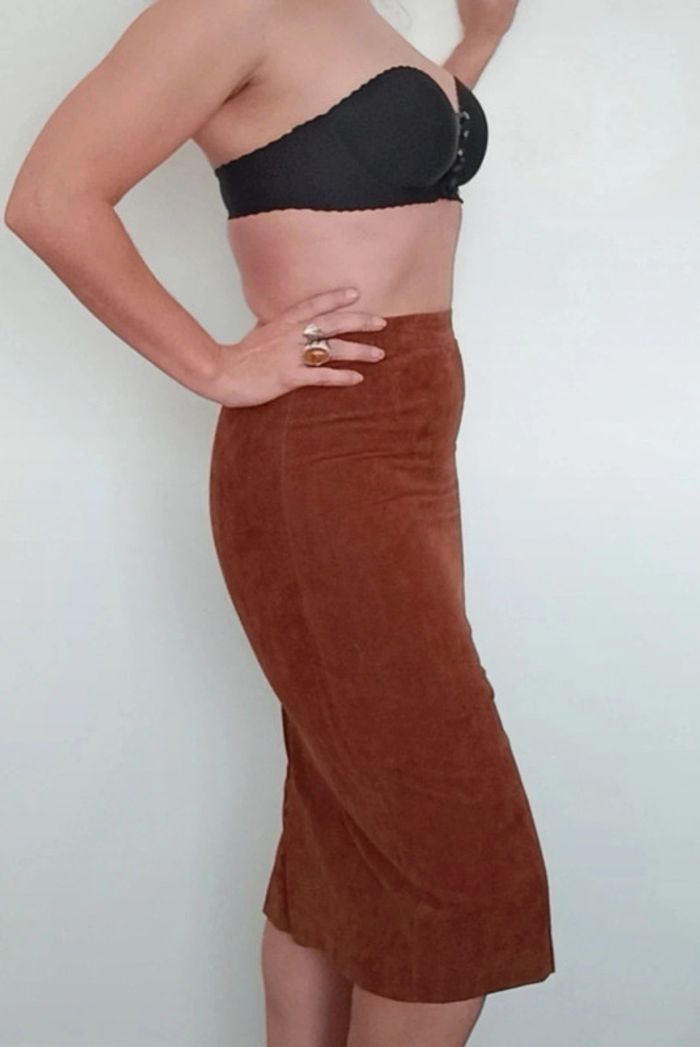 Jupe cintrée chic daim vintage taille 38 - photo numéro 6
