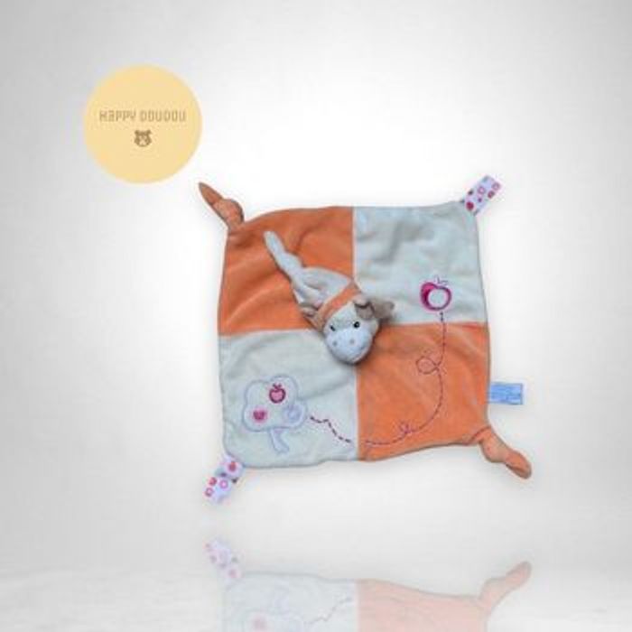 Doudou peluche carré mouton orange pommes Gipsy DP235 - photo numéro 2