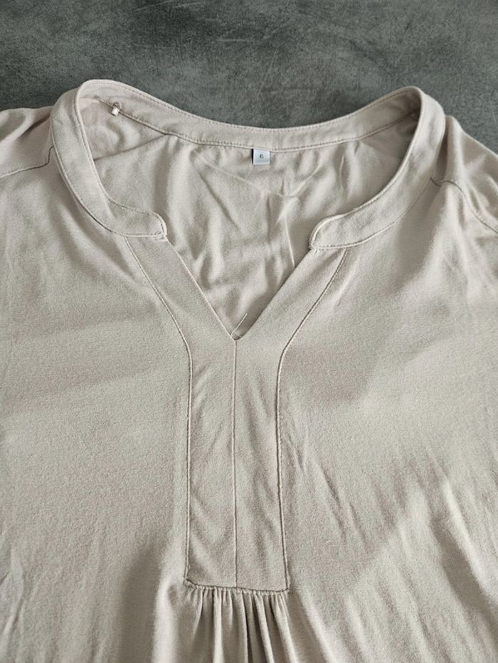 Mini robe tunique coupe évasée femme - Taille 6 (46 / XXXL) - Ecru - photo numéro 6