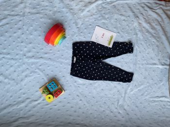 legging taille élastique bleu marine à pois vert et rose 3 ans naf naf