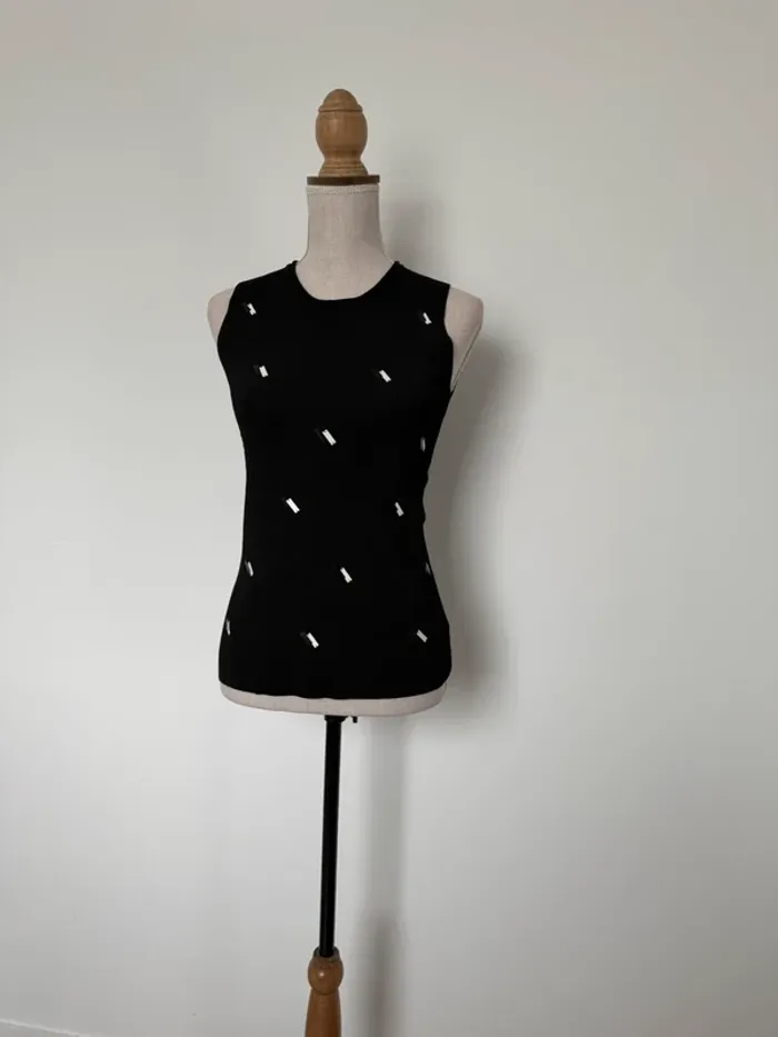 T-shirt top haut débardeur maillot camisa chemise camicia overhemd folder maille élastique - photo numéro 5