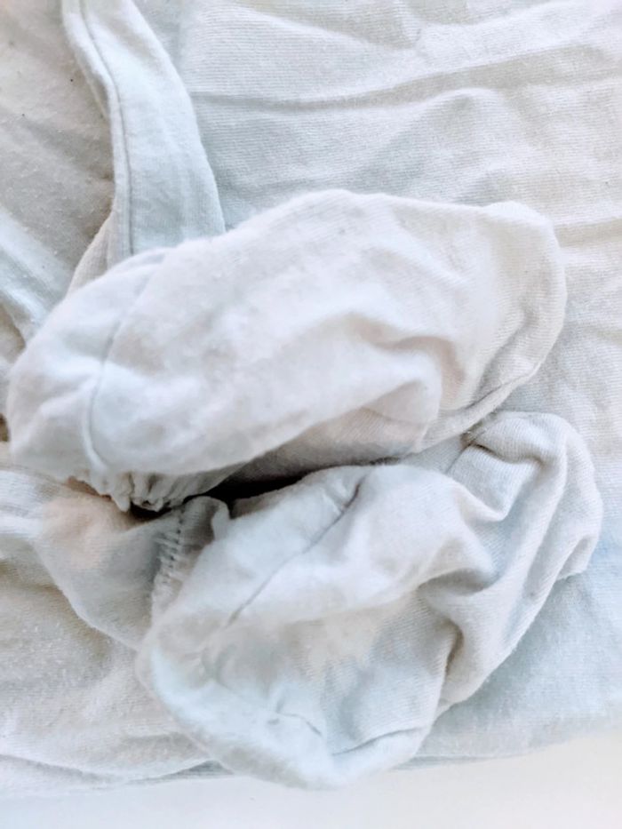 Pyjama grenouillère dors-bien coton léger gris clair lapins Zara 6-12 mois - photo numéro 4