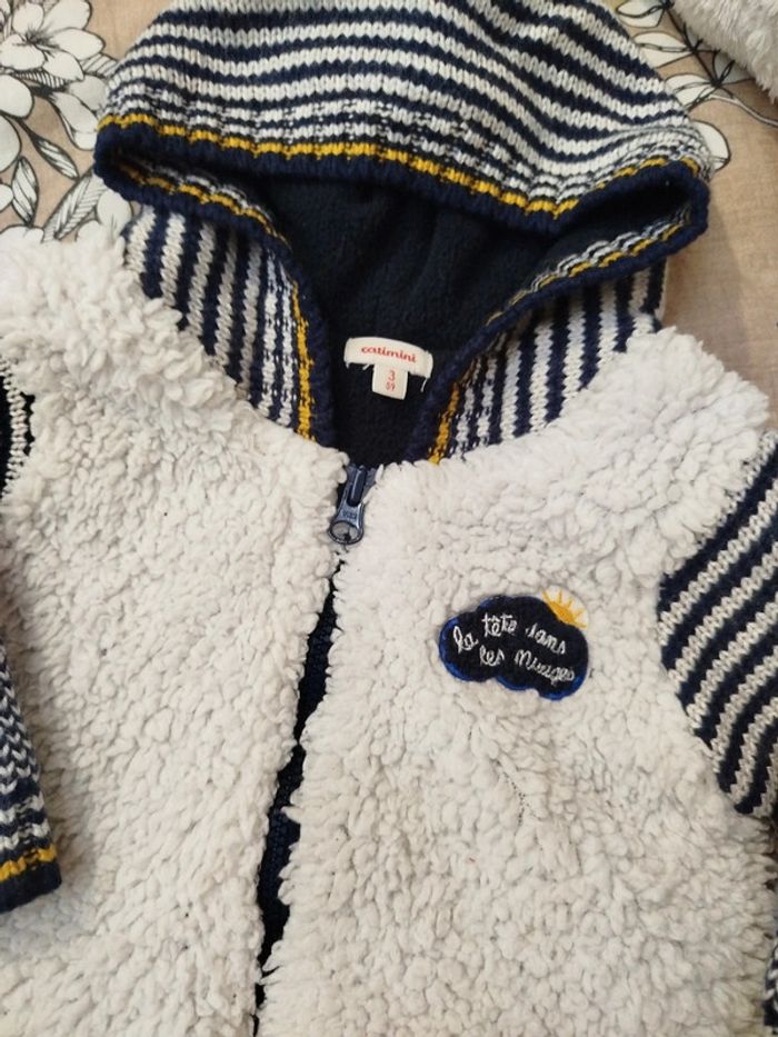 Gilet zippé à capuche chaud hiver 3 mois catimini - photo numéro 3