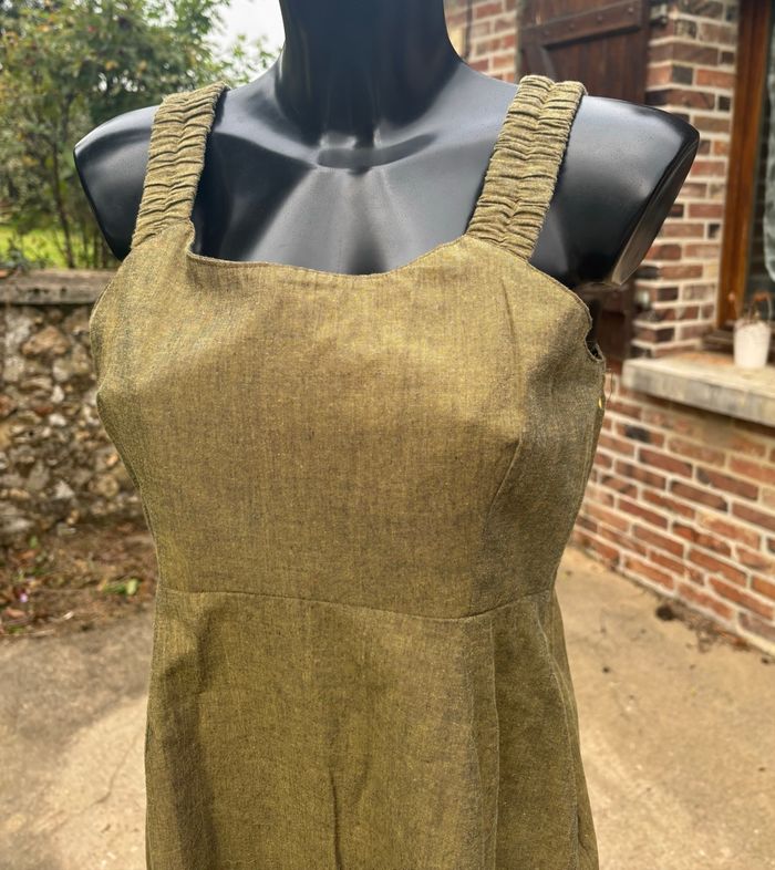 Robe chic vert olive – Taille 36 - photo numéro 2