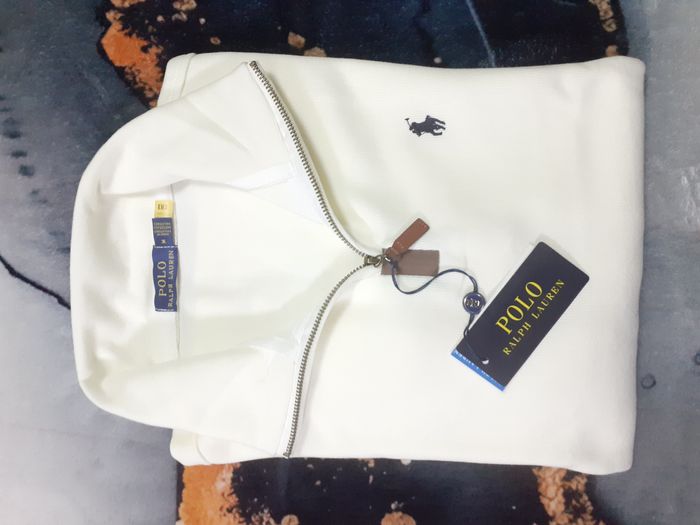 Pull half zip Ralph Lauren - Taille M - Couleur blanc logo brodé noir - Neuf - photo numéro 1