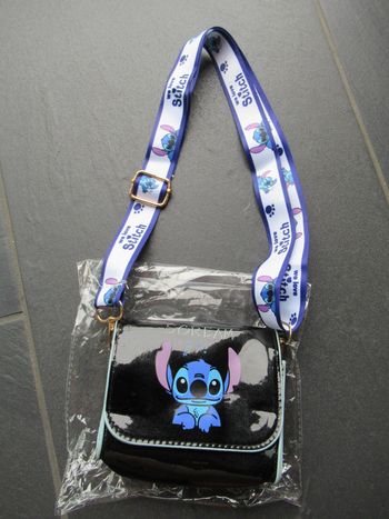 Petit sac bandoulière Stitch noir neuf