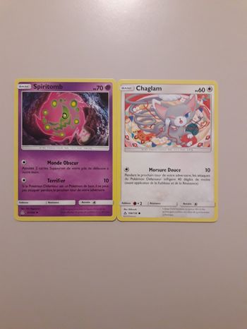 Spiritomb + Chaglam lot de 2 cartes Pokémon neuves