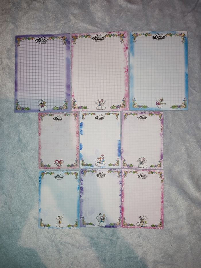 Lot de 9 feuilles sorties de blocs 🐭 Diddl is back - photo numéro 2