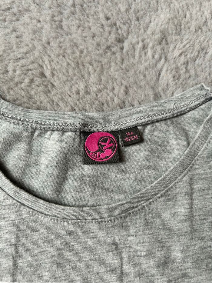 T-shirt gris fille - photo numéro 2