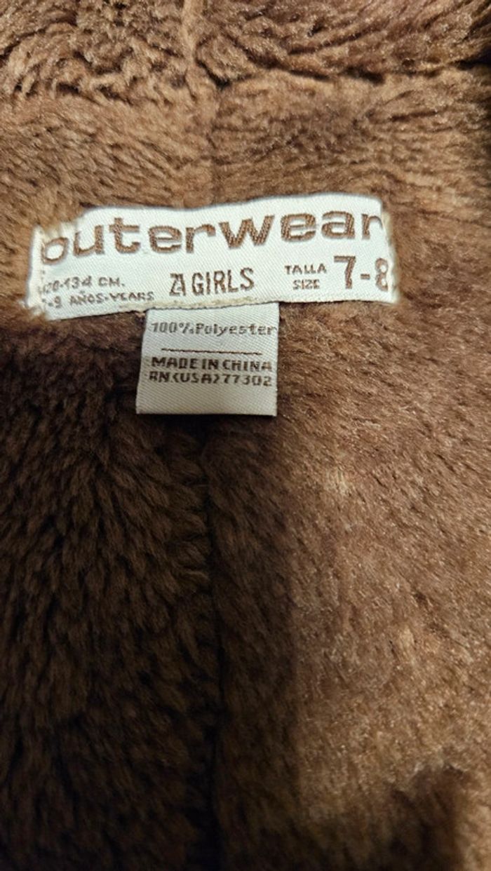 Gilet sans manche brun en peau, doublé, Zara Girls, taille 7/8 ans, nickel - photo numéro 7