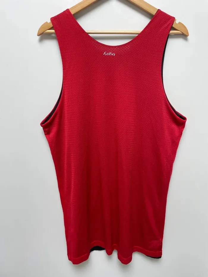 Reversible Mesh tank top jersey débardeur maillot sports red black Eastbay Adult Medium - photo numéro 6