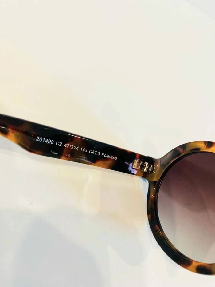 Lunette de soleil mixte ronde Polarisée marron léopard uvprotection catégorie 3 - photo numéro 6