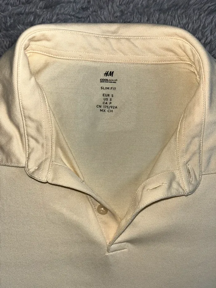 Polo manche courte H&M homme taille S couleur jaune pastel - photo numéro 4