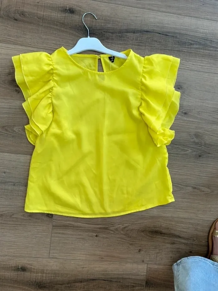Top femme t-shirt femme taille 38 jaune - photo numéro 2