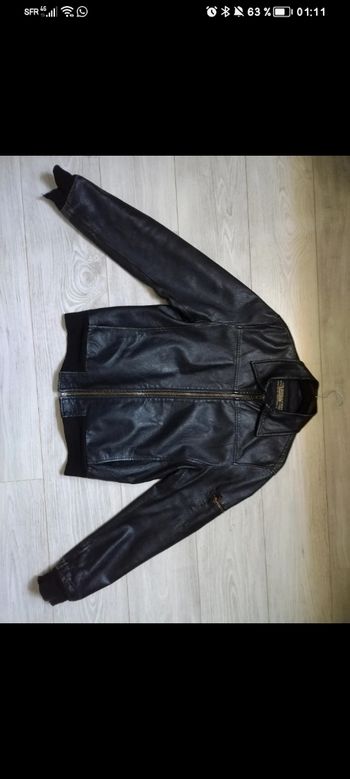 Veste en cuir véritable