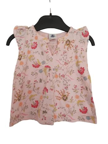 Debardeur rose fleurs petit bateau bébé fille taille 3 mois