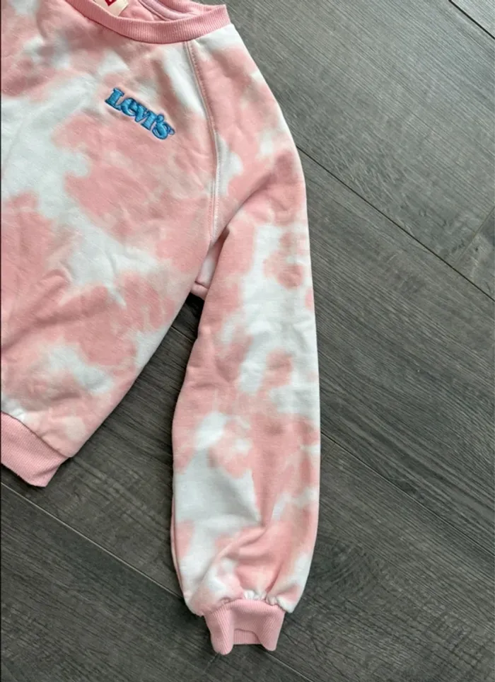 Sweat rose et blanc Levi's fille 10 ans - photo numéro 5