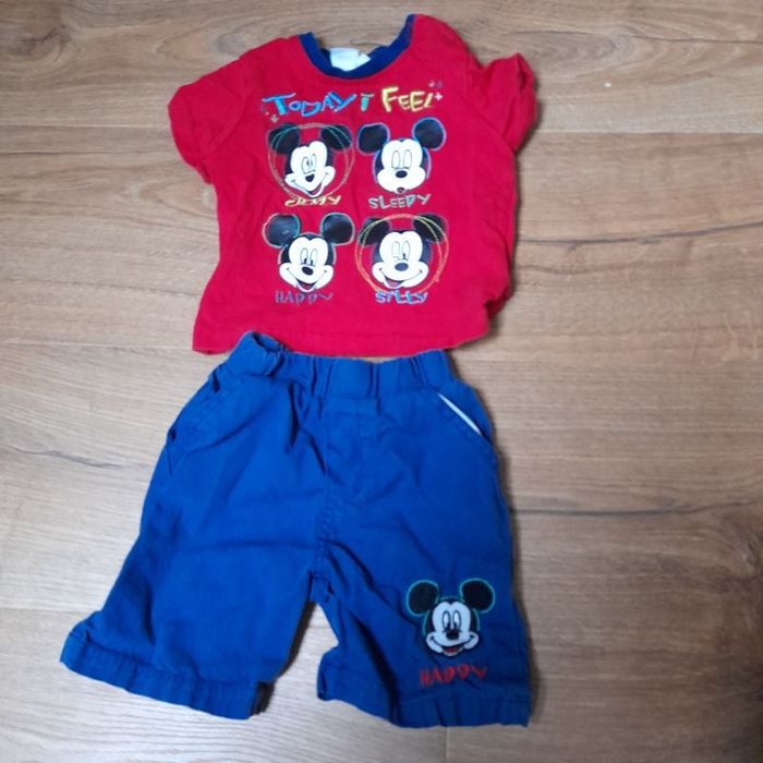 Ensemble garçon short t-shirt mickey 9 mois