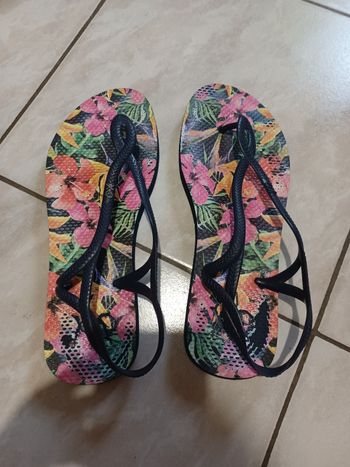 Sandales fleurie bleu marine XQ