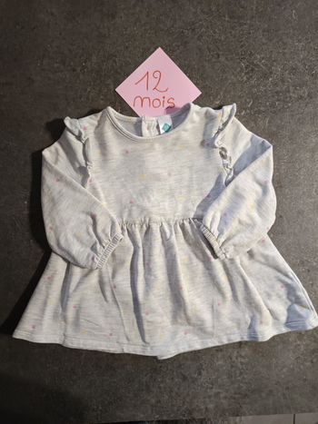 Robe sweat à pois 12 mois
