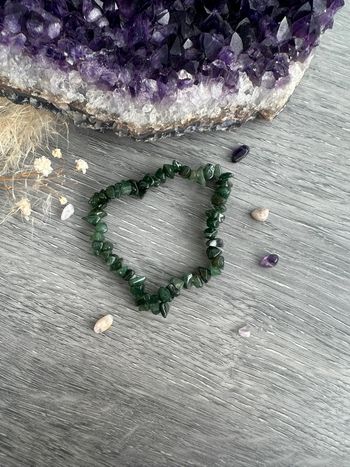 Bracelet en Aventurine verte foncée véritable du Brésil - Pierre naturelle